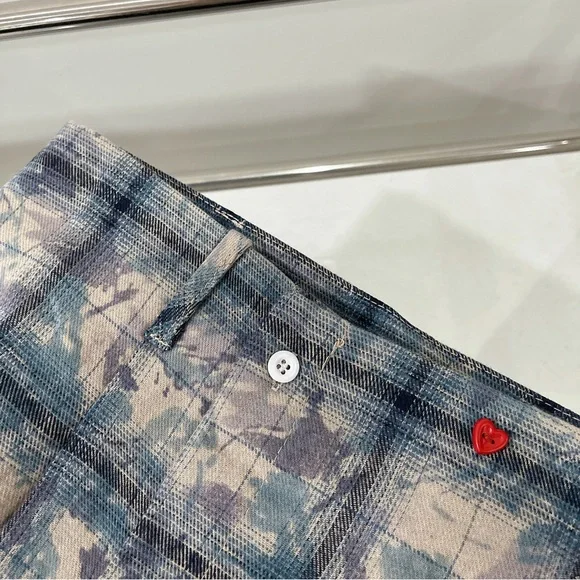 Acne Studios Blue and White Gradient Check Bandeau Blouse - Picture 10 of 12